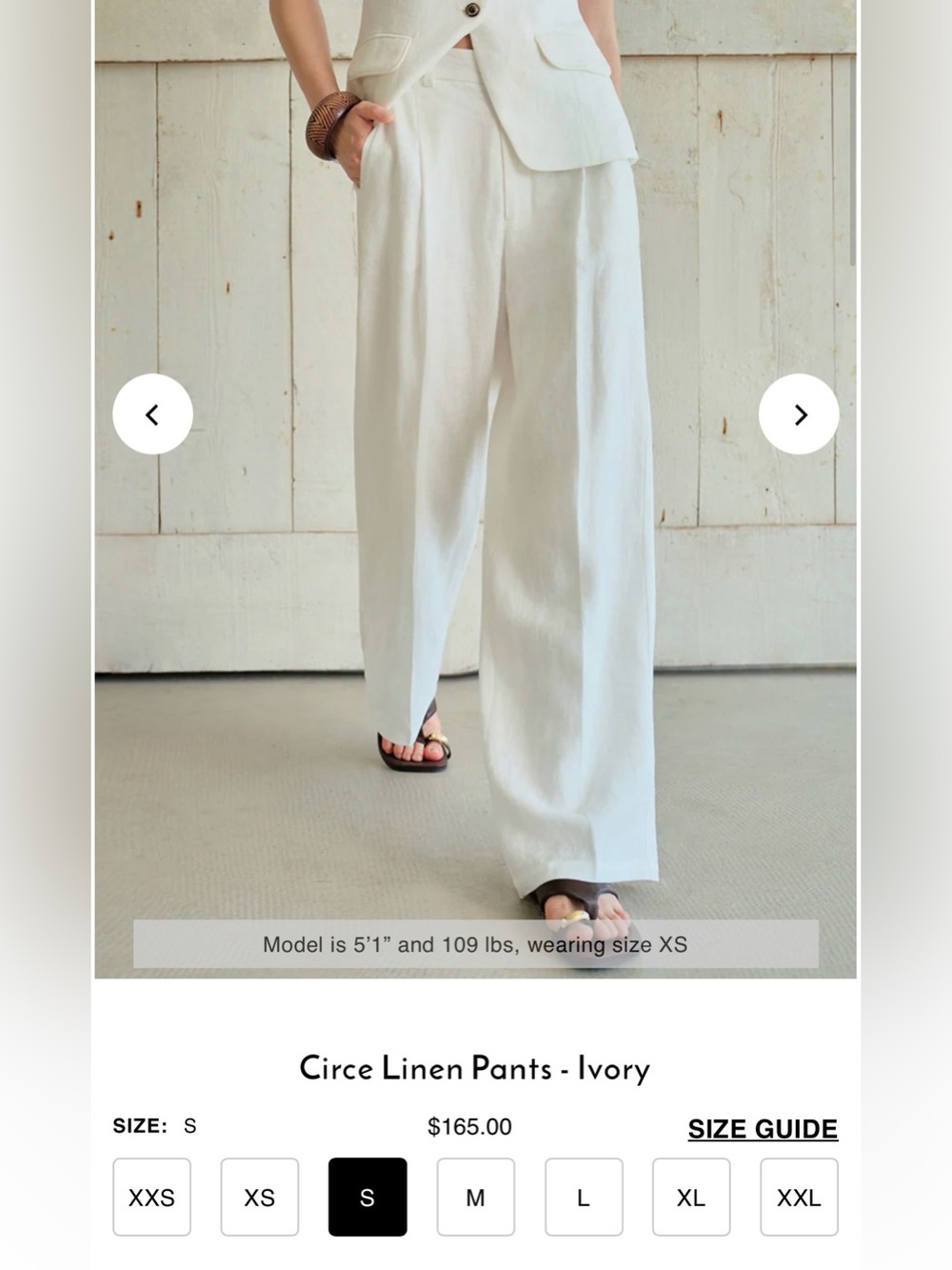 Petite Studio Ivory Linen Wide-Leg Trousers